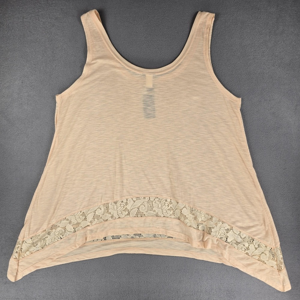 Torrid Tank Top Womens 3 Soft Pink Crochet Trim Sleeveless Shirt Lace Hem New